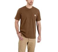 Carhartt T-Shirt Pesante K87 Con Taschino, Vestibilità Comoda, Manica Corta, Uomo, Marrone (Noce Oliato Heather), XXL