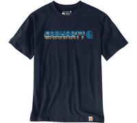 Carhartt Irvine Relaxed Layered Logo Maglietta, Marina militare, Taglia L