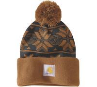 Carhartt Knit Pom Jacquard, berretto Taglia unica male Marrone Chiaro/Grigio
