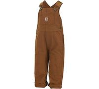 Carhartt Little Boys' Toddler Canvas Bib Overall, Carhartt Brown, 2T