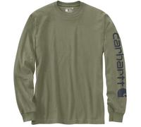 Carhartt Logo Longsleeve, oliva/grigio, Taglia L