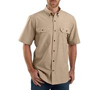 Carhartt Loose Fit Midweight Short-Sleeve Shirt Camicia abbottonata Pratica da Lavoro, Dark Tan Chambray, S Uomo