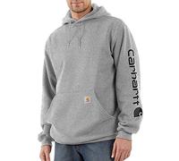 Carhartt Loose Fit Midweight Logo Sleeve Graphic Sweatshirt, Felpa con cappuccio Uomo, Grigio Heather/Nero, XS