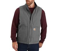 Carhartt Loose Fit Washed Duck Sherpa-Lined Mock-Neck Vest Capispalla da Lavoro, Ghiaia, Medium Uomo