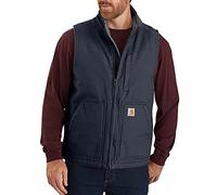 Carhartt Loose Fit Washed Duck Sherpa-Lined Mock-Neck Vest Capispalla da Lavoro, Navy, XX-Large Uomo