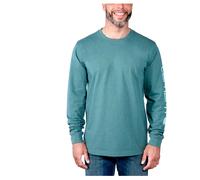 Carhartt T-shirt Relaxed Fit Heavyweight a maniche lunghe con logo grafico sulle maniche, da Uomo, Verde, XL