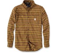 Carhartt Maglietta da uomo a maniche lunghe, in flanella, marrone quercia., XXL