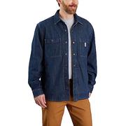 Carhartt Denim Fleece Lined Snap Front Camicia, blu, taglia L