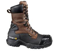 Carhartt Men's 10" Waterproof Insulated Pac Composite Toe Boot, Brown, Size 9.5