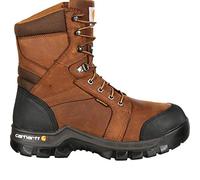 Carhartt Men's 8" Rugged Flex Insulated Waterproof Breathable Safety Toe Leather Work Boot CMF8389, Brown, 14 M US