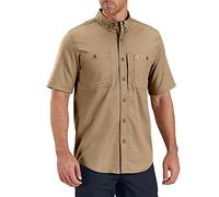 Carhartt Men's Big & Tall Rugged Professional Short Sleeve Work Shirt, Dark Khaki, Large