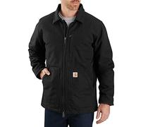 Carhartt mens Loose Fit Washed Duck Sherpa-lined Coat, Black, 4X-Large US