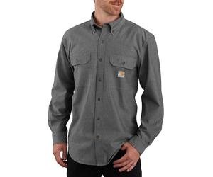 Carhartt Mens Original Fit Long Sleeve Work Utility Button Down Shirt, Black Chambray, XX-Large US