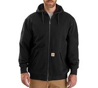 Carhartt Men's Rain Defender Loose Fit Midweight Thermal-Lined Full-Zip Sweatshirt, Black, Small