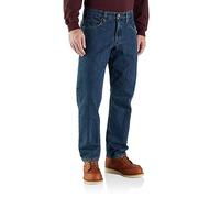Carhartt Men's Relaxed Fit Flannel-Lined 5-Pocket Jean, Canal, 30 x 30