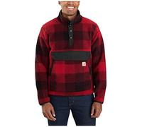 Carhartt Relaxed Fit Plaid, pullover in pile XL male Rosso Scuro/Rosso