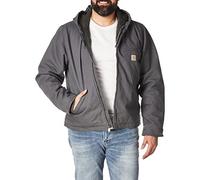Carhartt mens Relaxed Fit Washed Duck Sherpa-lined Jacket (Big & Tall) Work Utility Outerwear, Gravel, 3X-Large US