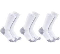 Carhartt - Confezione da 3 paia di calzini da uomo in misto cotone, peso medio, bianco/bianco, Large