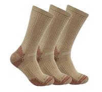 Carhartt Midweight Cotton Blend Crew Sock 3 Pack Calzini, Cachi, M (Pacco da 3) Uomo