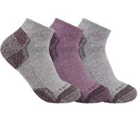 Carhartt Midweight Cotton Blend Low Cut Calzini da donna - Pacco da 3, grigio/rosso, Taglia M