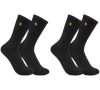 Carhartt Midweight Crew Calzini - Confezione da 2, nero, Taglia XL