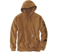Carhartt Logo, felpa con cappuccio M male Marrone (Brn)