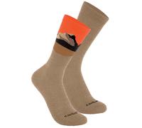 Carhartt Midweight Synthetic-Wool Blend Mountain Crew Calzini - Pacchetto 2, marrone/arancione, Taglia XL