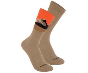 Carhartt Midweight Synthetic-Wool Blend Mountain Crew Calzini - Pacchetto 2, marrone/arancione, Taglia XL