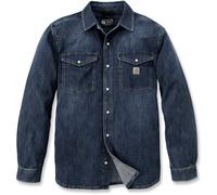 Carhartt Montana Relaxed Fit Denim Long-Sleeve Snap Front Camicia, blu scuro, Taglia M