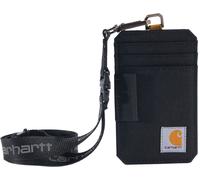 Carhartt Porta documento d'identità standard, in tela idrorepellente, con cordino riflettente, anatra in nylon (nero), taglia unica
