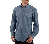 Carhartt Original Fit Long Sleeve Shirt Camicia Button Down da Lavoro, Denim Blu Chambray, M Uomo
