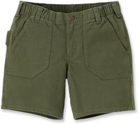 Carhartt Workwear Pantaloncini donna Rugged Flex Relaxed Fit Canvas Work, Verde, Taglia 26