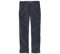 Carhartt Pantaloni da lavoro affusolati Rugged Flex Straight Fit in tela a 5 tasche da Uomo, Blu, W33/L32