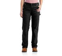 Carhartt, Pantaloni da lavoro in cotone canvas Rugged Flex®, Loose Fit Donna, Nero, W12