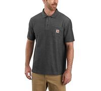 Carhartt Polo da uomo a maniche corte con tasca a maniche corte di peso medio, Carbonio Heather, XX-Large