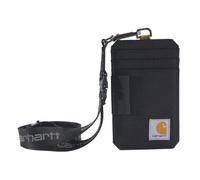 Carhartt Porta documento d'identità standard, in tela idrorepellente, con cordino riflettente, anatra in nylon (nero), taglia unica