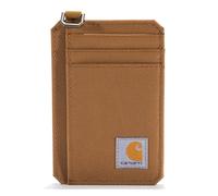 Carhartt Portafoglio da uomo con tasca frontale, in tela o pelle resistente, con e senza fermasoldi, in nylon, colore marrone, taglia unica