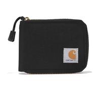 Carhartt Portafoglio da uomo standard in tela, nero, formato standard, casual in tela con cerniera, portafogli con cerniera resistenti