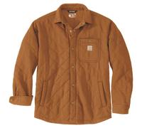 Carhartt Quilted Snap Front Shirt Giacca in tessuto, marrone, taglia M per maschi