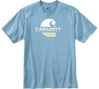 Carhartt Relaxed Fit Heavyweight C Graphic Maglietta, bianco-blu, taglia S per maschi