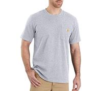 Carhartt Relaxed Fit Heavyweight Short-Sleeve K87 Pocket T-Shirt, Maglietta da lavoro Utility Uomo, Grigio (Heather Grey), XS