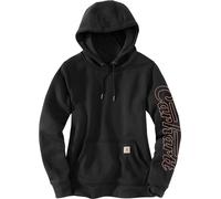 Carhartt Relaxed Fit Rain Defender Graphic Felpa con cappuccio da donna, nero, taglia L per donne