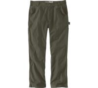 Carhartt Relaxed Straight Rugged Flex Duck Dungaree Pantaloni, Oliva Scura, Taglia 36/32