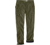 Carhartt Cargo Fleece Lined Work Pantaloni, verde, taglia 34