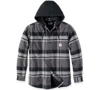 Carhartt Rugged Flex Flannel Hooded Camicia, nero, Taglia XXL