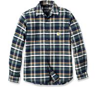 Carhartt Rugged Flex™ Flannel Plaid, camicia XXL male Blu Scuro/Bianco/Verde/Giallo