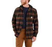 Carhartt Giacca in tessuto Rugged Flex Flannel Fleece Uomo L Nero/Grigio