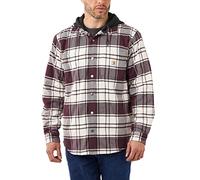Carhartt Flannel Fleece Lined Hooded Camicia, bianco, taglia L per maschi