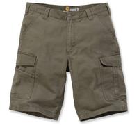 Carhartt, Short cargo Rugged Flex® in cotone canvas, Relaxed Fit Uomo, Catrame, W32