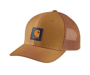 Carhartt Rugged Flex Twill Mesh Back Logo Patch cap Cappellino da Baseball, Marrone/Nido d'Ape, Taglia Unica Uomo